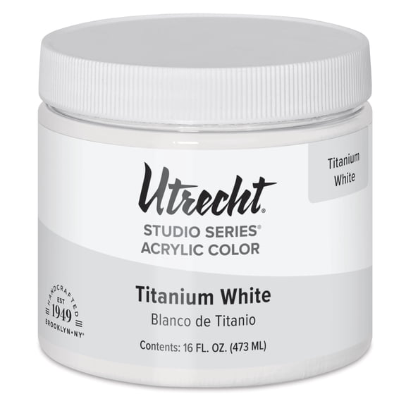 Utrecht Studio Series Acrylic Paint - Titanium White, 473 ml Jar