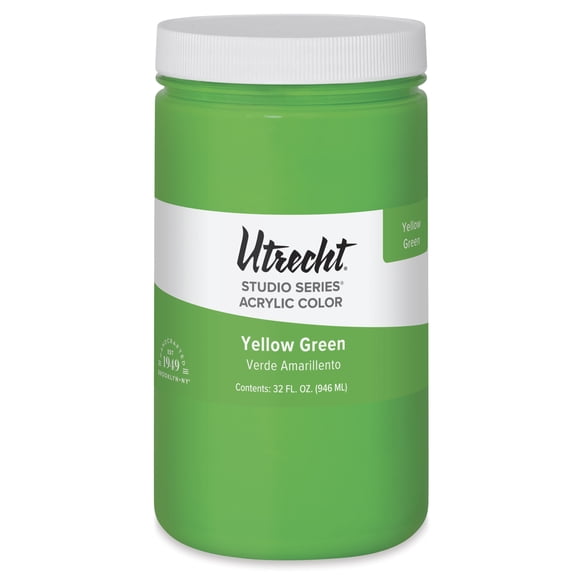 Utrecht Studio Series Acrylic Paint - Yellow Green, Quart