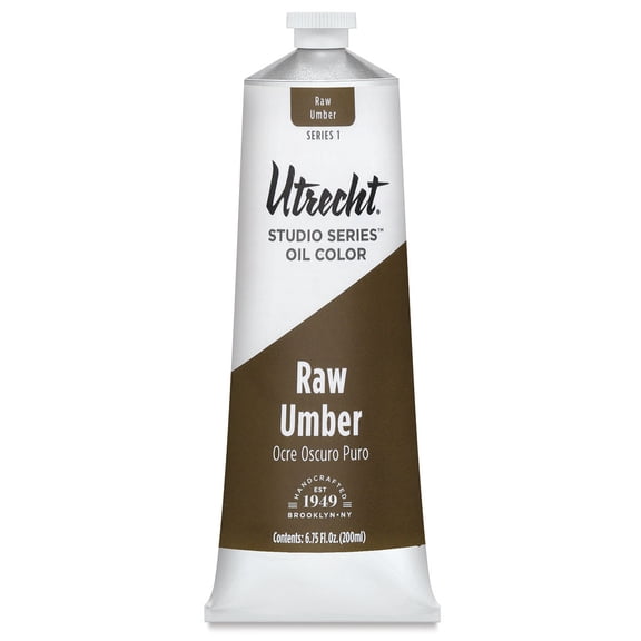 Utrecht Studio Series Oil Paint - Raw Umber, 200 ml tube