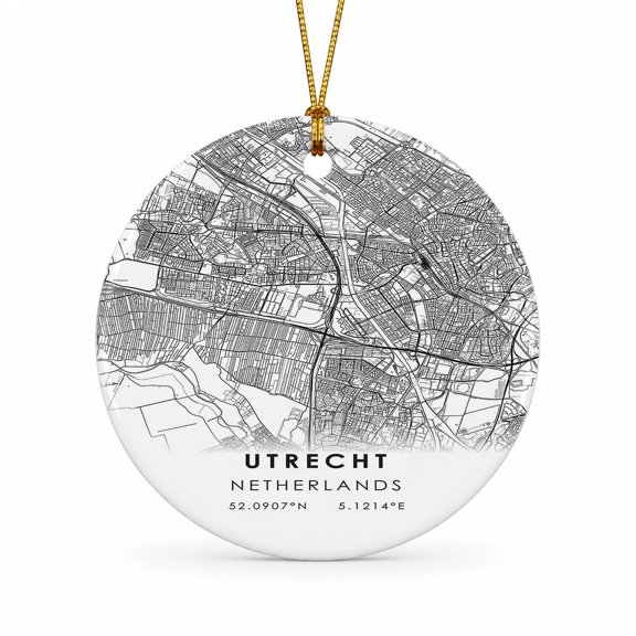 Utrecht Travel Map Ornament, Netherlands Map Ornament, Travel Souvenir Keepsake Christmas Tree Ornament