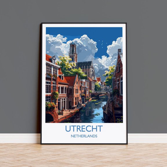 Utrecht Travel Netherlands Dutch Poster, Living Room, Gallery Wall And Home Decor