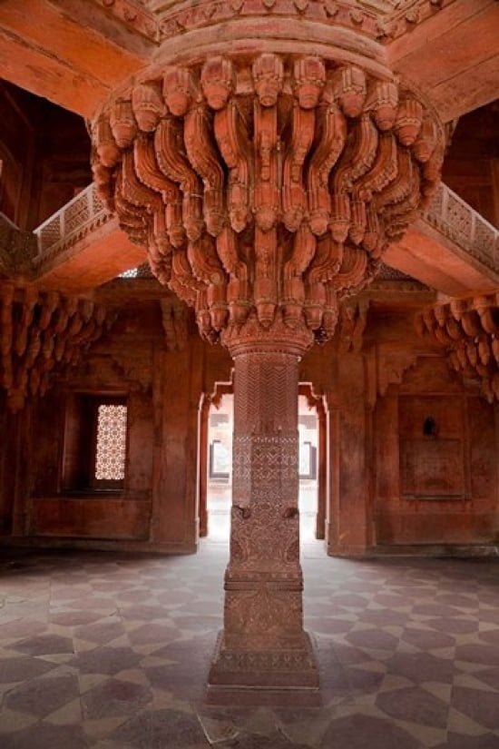 Uttar Pradesh India The Throne Pillar in the Diwan-i-Khas Canvas Art - Charles O Cecil DanitaDelimont (18 x 24)
