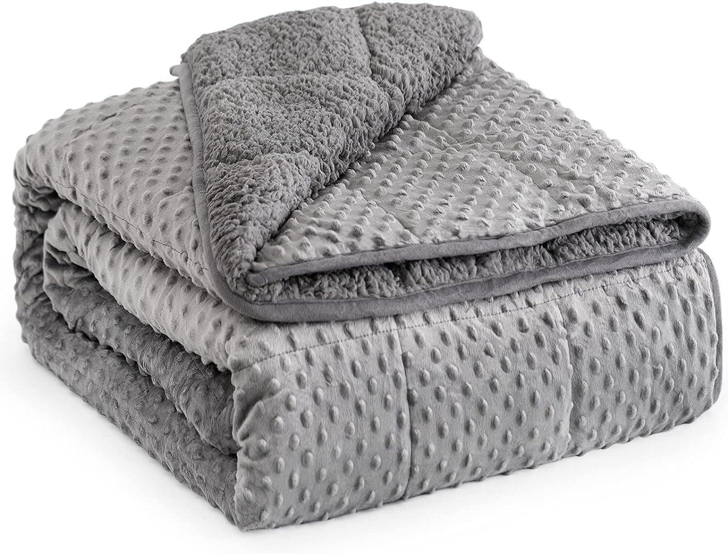 Uttermara 15 lbs Fleece Weighted Blanket for Adult Twin Size, Soft and