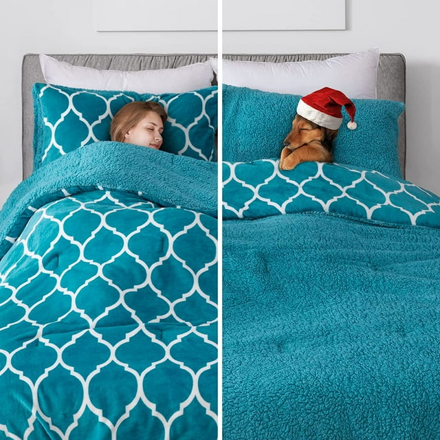 Uttermara King Size Comforter Bedding Set, Faux Fur Comforter Set with