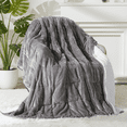 thumbnail image 1 of Buzio 15 lbs 60x80 inches Queen Size Sherpa Fleece Soft Cozy Fuzzy Heavy Weighted Blanket for Adults, Gray White, 1 of 10