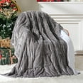 thumbnail image 1 of Uttermara Sherpa Fleece Queen Size Weighted Blanket 15lbs for Adults, Fuzzy Large Fleece Throw Blanket 60x80 inch, Gray, 1 of 10