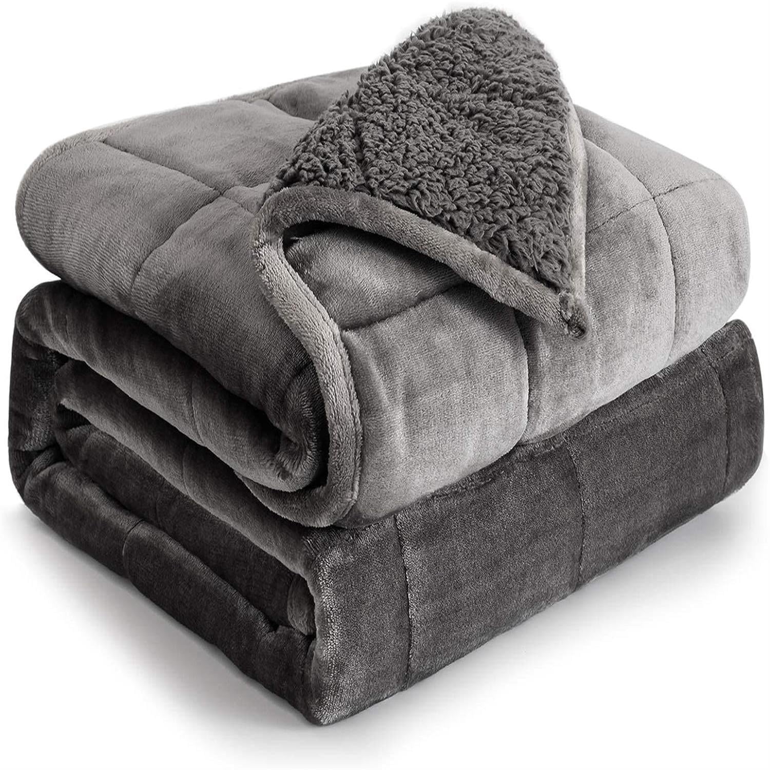 Uttermara Sherpa Fleece Weighted Blanket 15lbs, Fuzzy Sherpa Flannel