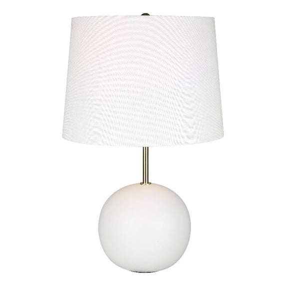 Uttermost 1-Light Coastal Ceramic & Fabric Table Lamp in White/Gold