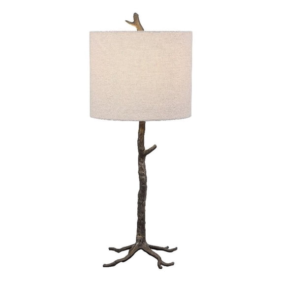 Uttermost 1-Light Contemporary Cast Iron Table Lamp in Bronze/Gold