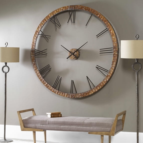 Saltoro Sherpi Uttermost Amarion 60" Copper Wall Clock