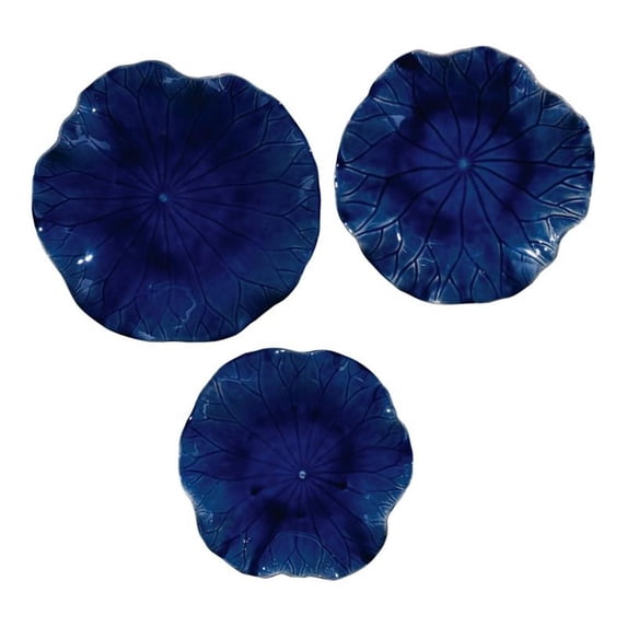 Uttermost Abella Blue Ceramic Wall Decor, S/3