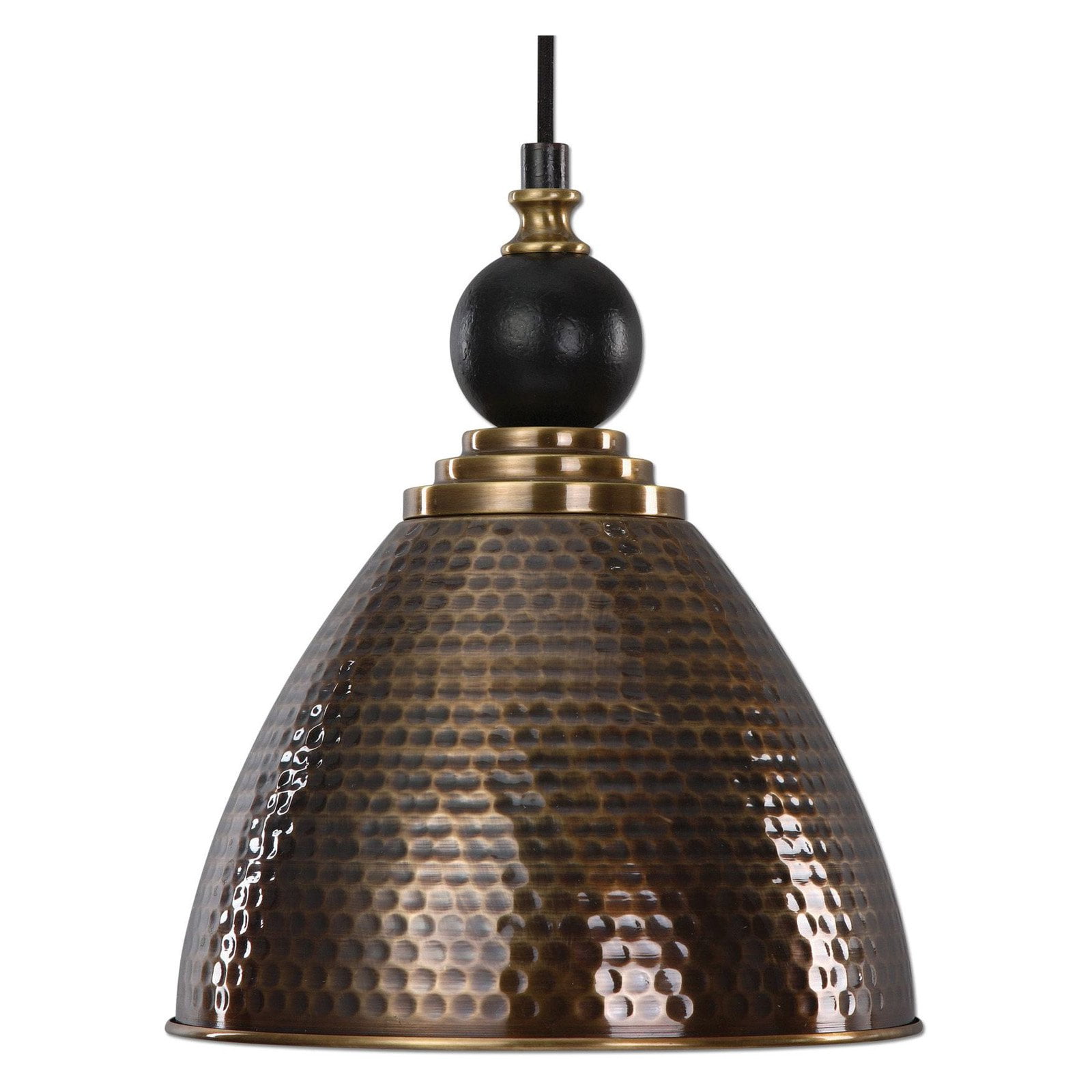 Adastra Hammered Antique Brass 12" Transitional Pendant Light