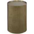 thumbnail image 1 of Uttermost Adrina Textured Reeded Exterior Drum Aluminum Accent Table in Gold, 1 of 3