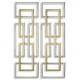 thumbnail image 1 of Uttermost Aerin 2-Piece Iron Geometric Wall Art Set in Antique Gold/Silver, 1 of 3