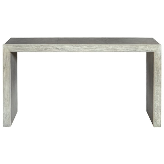 Uttermost Aerina Faux Shagreen and Wood Console Table in Aged Gray/White