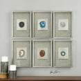 thumbnail image 1 of Uttermost Agate Contemporary MDF Glass Paper Wall Art in Silver (Set of 6), 1 of 3