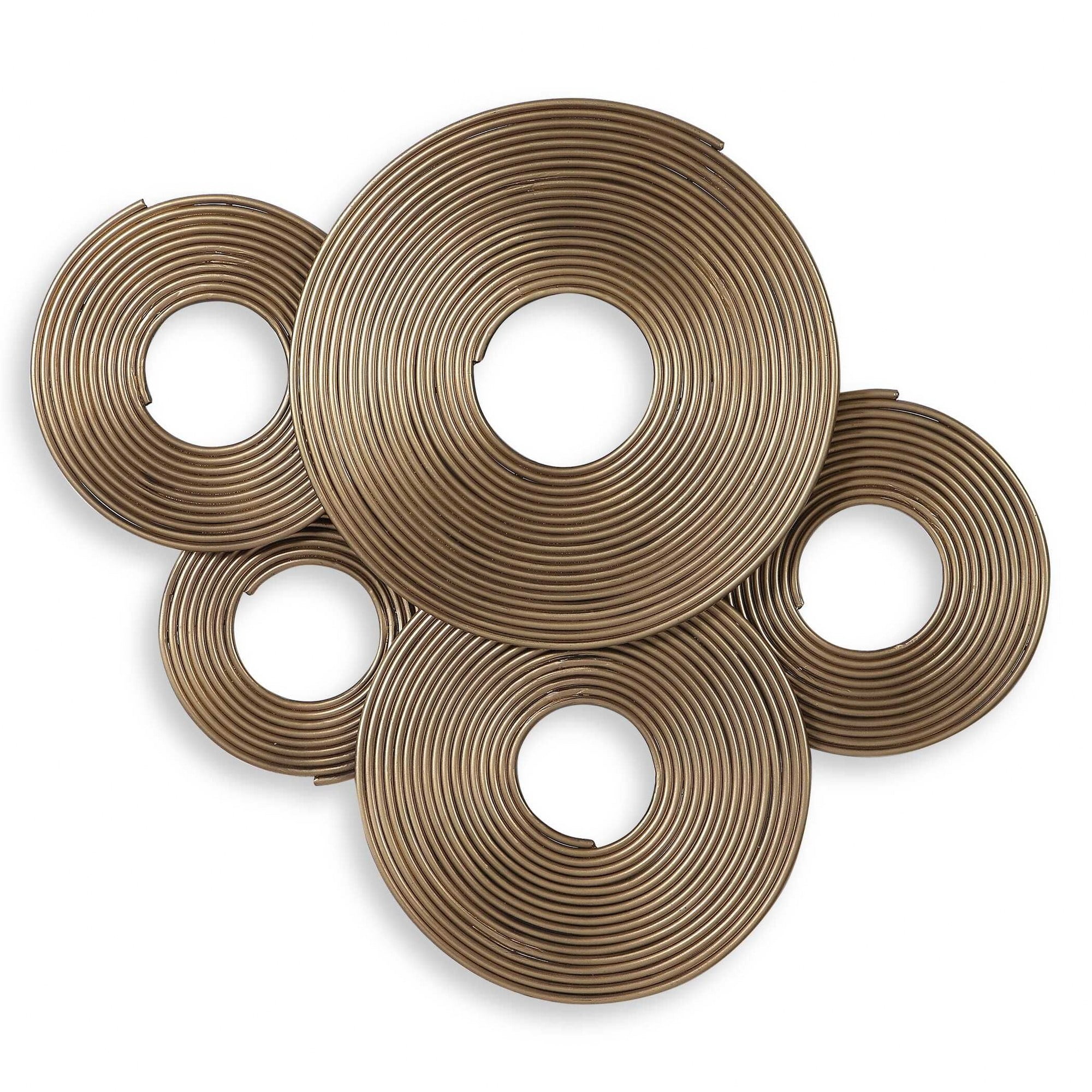 Uttermost Ahmet Contemporary Iron Metal Rings Wall Decor in Soft Gold ...