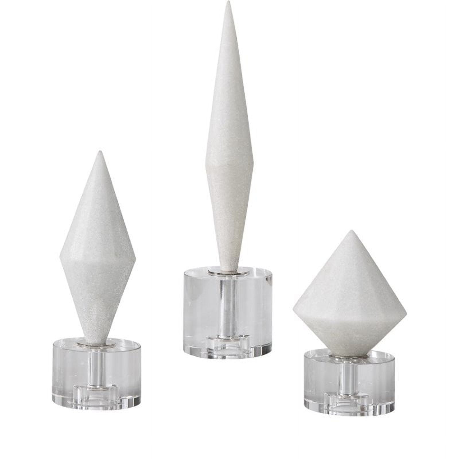 Alize White Diamond Crystal Sculpture Trio, 14" High