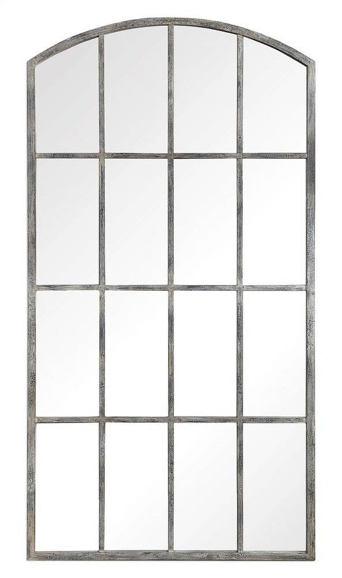 Amiel 82" Gray and White Arched Wood Mirror