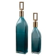 thumbnail image 1 of Uttermost Annabella Glass and Iron Bottles in Teal Blue/Bronze (Set of 2), 1 of 2