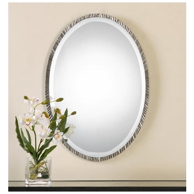 Annadel 28" Oval Wall Mirror in Plated Polished Nickel
