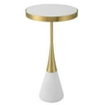 thumbnail image 1 of Uttermost Apex Contemporary Concrete and Metal Accent Table in Brass/White, 1 of 3