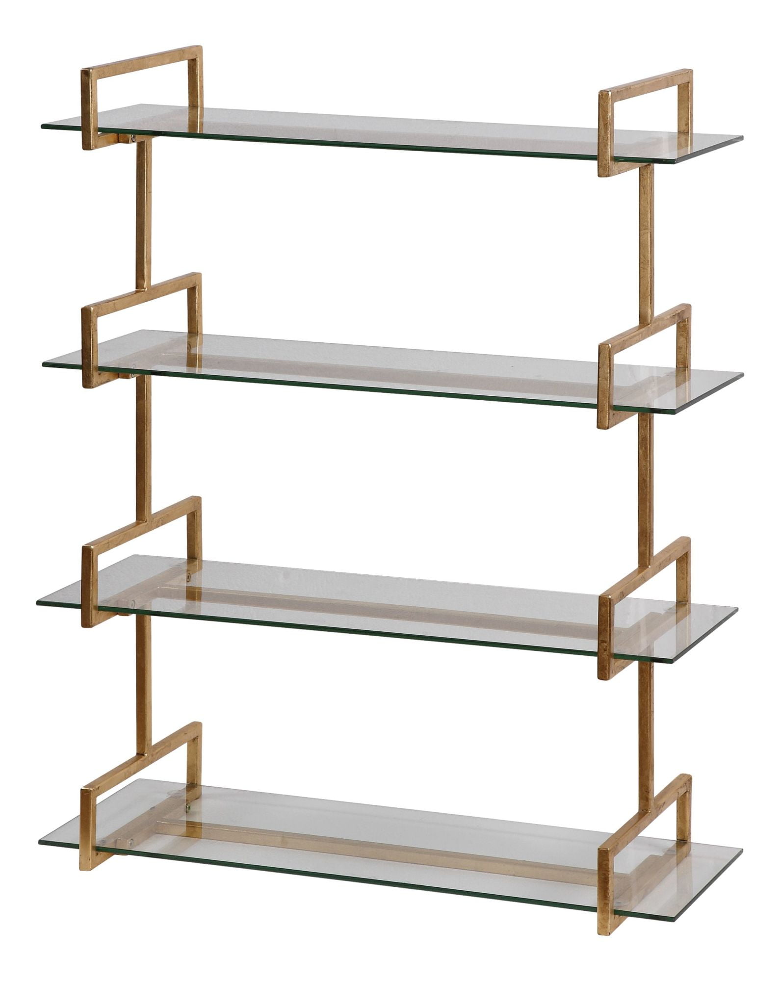 Auley Industrial Gold Floating Wall Shelf, 31.5"