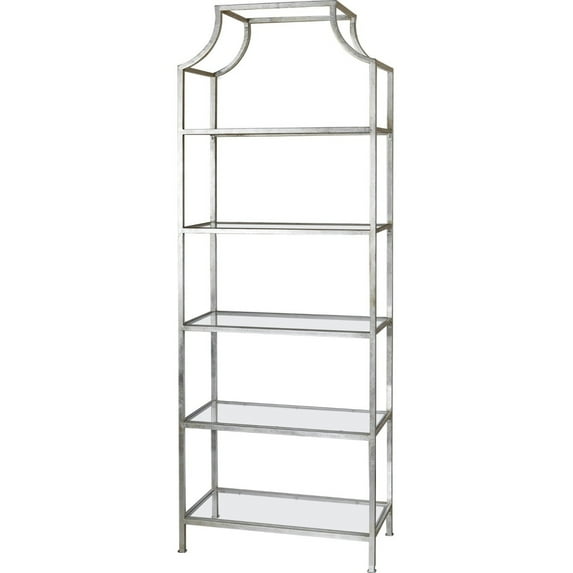 Uttermost Aurelie 5-Shelf Transitional Metal and Glass Etagere in Gray
