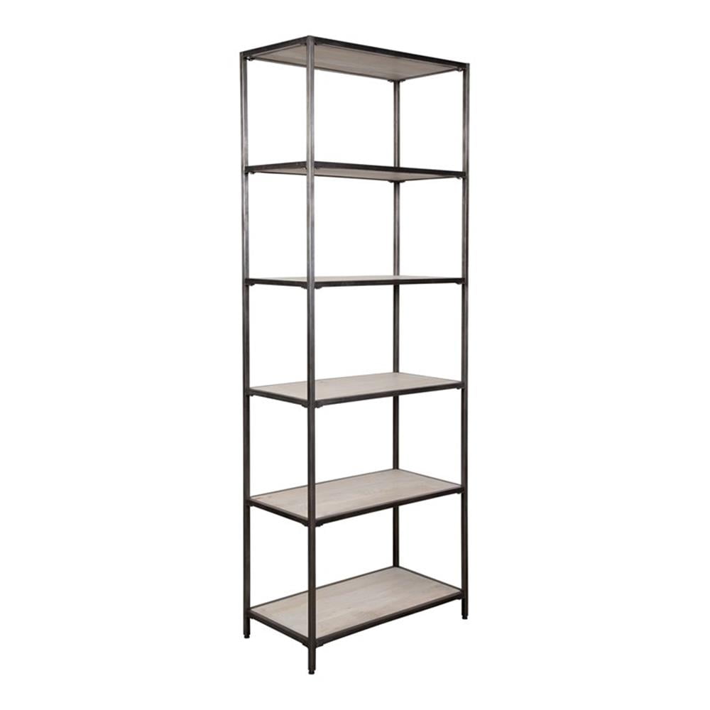 Uttermost Baldwin Contemporary Wood/Iron Etagere in White Wash/Black