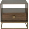 thumbnail image 1 of Uttermost Bexley 1-Drawer Contemporary Wood and Metal End Table in Walnut, 1 of 10