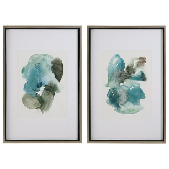 Uttermost Blueprints Watercolor Prints in Multi-Color (Set of 2)
