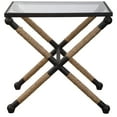 thumbnail image 1 of Uttermost Braddock Coastal Iron Glass and Rope Accent Table in Black, 1 of 5