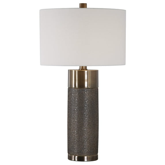 Uttermost Brannock Iron Ceramic and Fabric Table Lamp in Golden Bronze