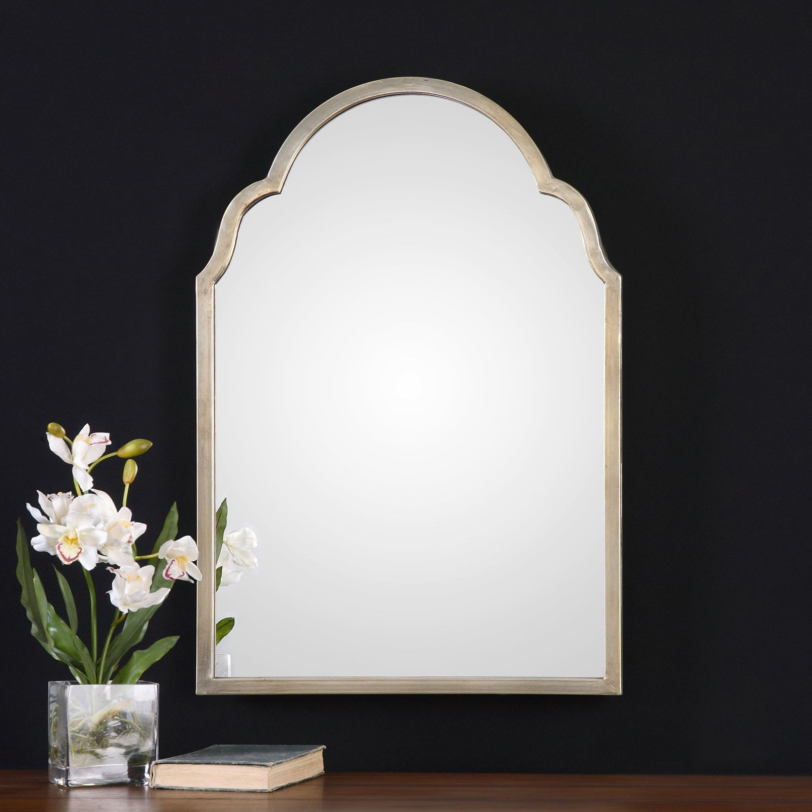 Transitional Silver Champagne Oxidized 20"x30" Rectangular Wall Mirror