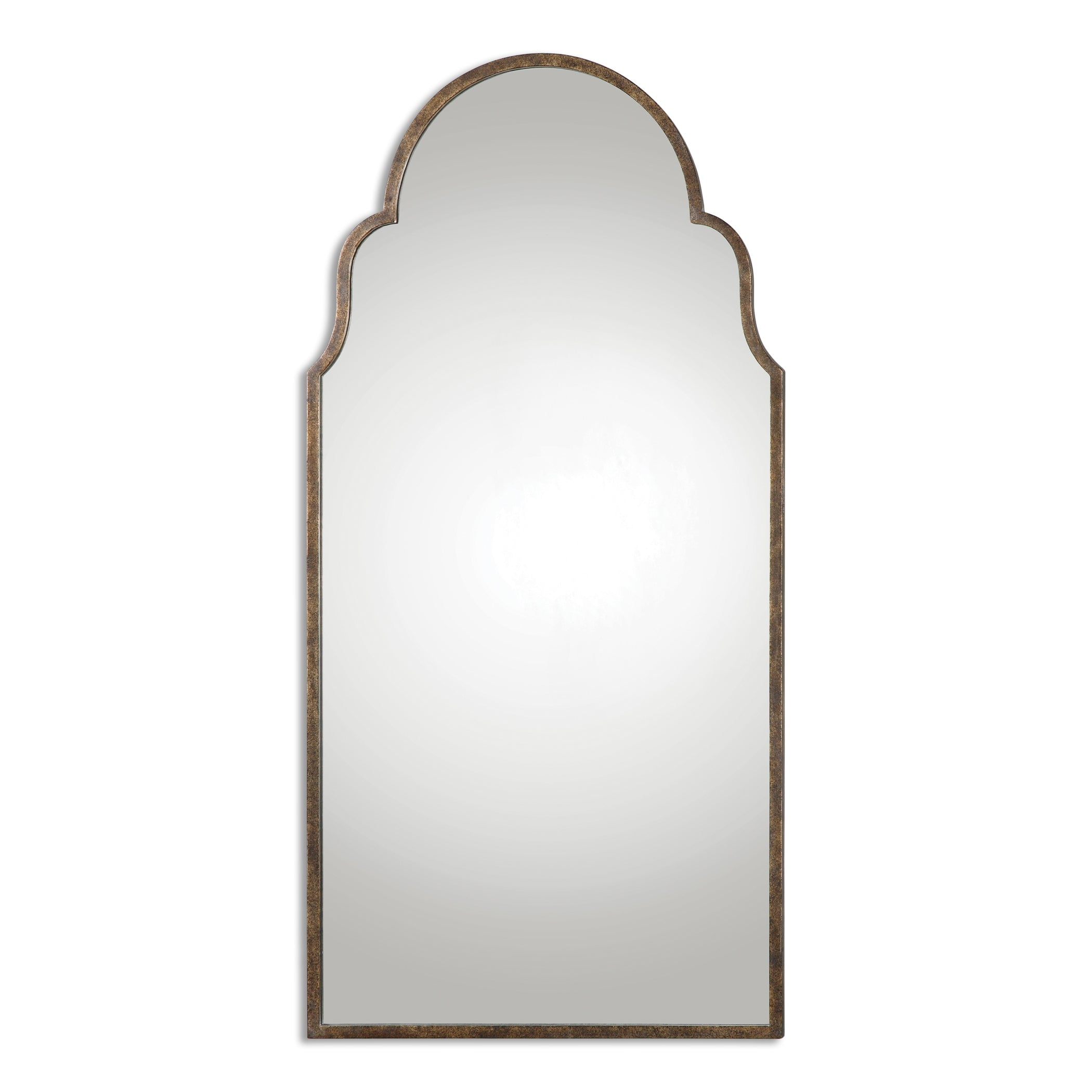 Brayden Tall Arch Bronze and Gold Metal Mirror