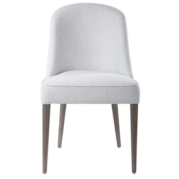 Uttermost Brie Contemporary Wood and Fabric Armless Chair in White (Set of 2)