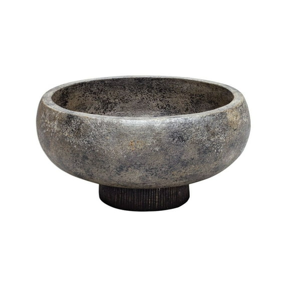 Uttermost Brixton Coastal Terracotta Decorative Bowl in Aged Black and Gold