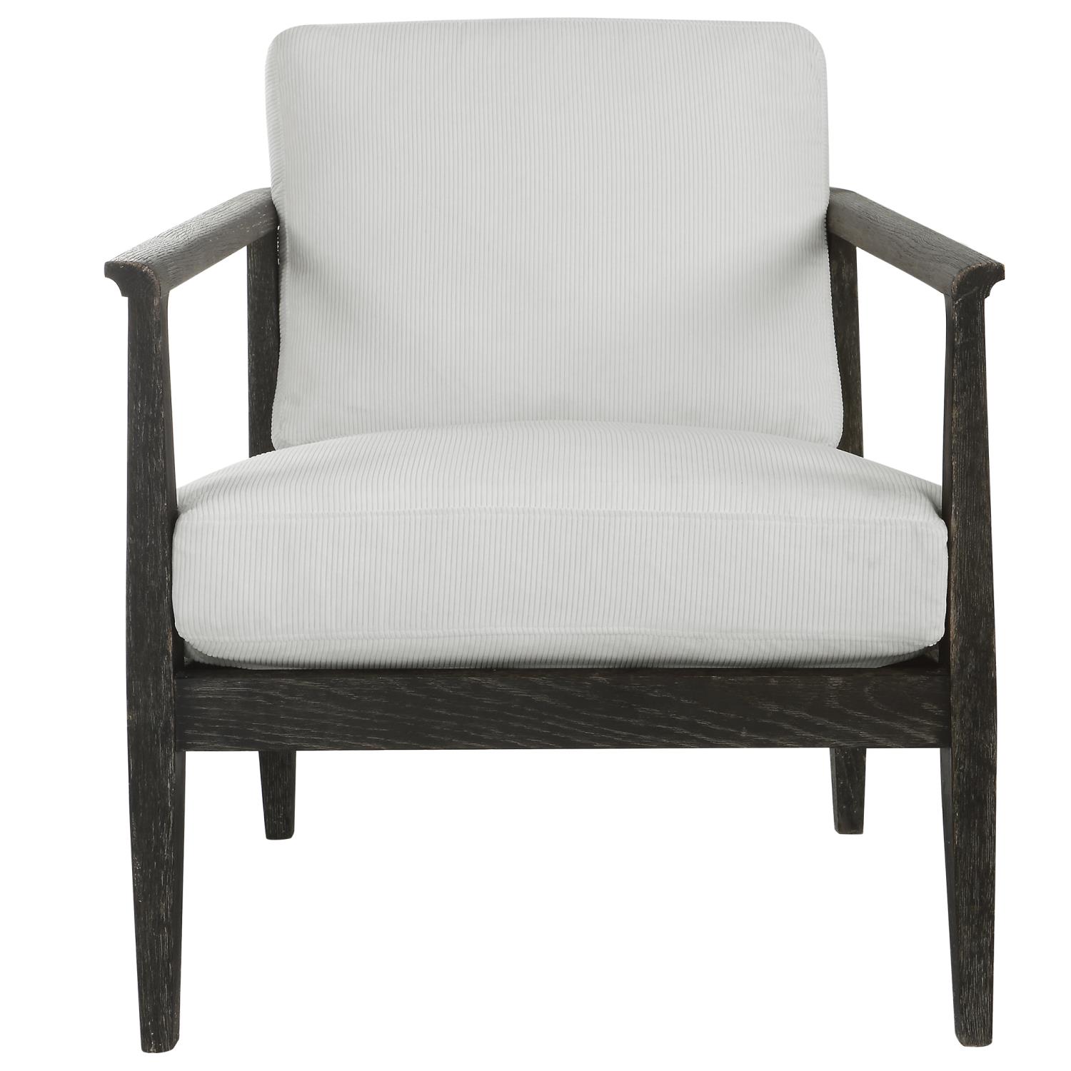 Uttermost Brunei Contemporary Fabric and Oak Wood Accent Chair in Espresso