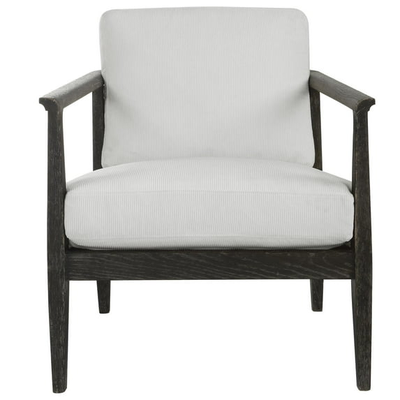 Uttermost Brunei Contemporary Fabric and Oak Wood Accent Chair in Espresso