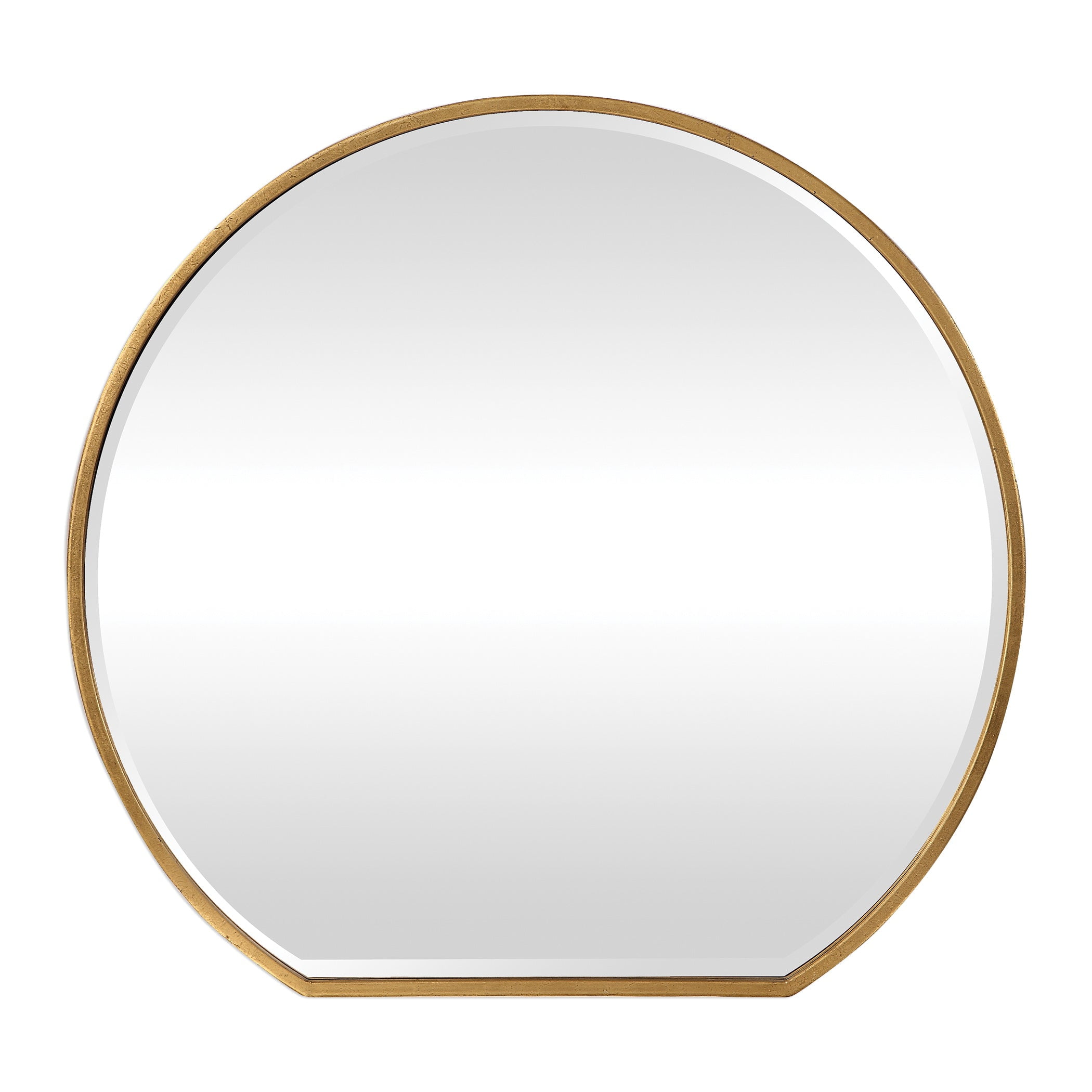 Asheville Transitional 42" Round Gold Leaf Wall Mirror