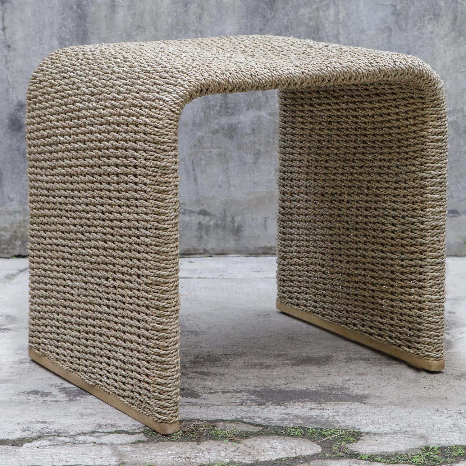 Calabria Natural Woven Seagrass Rectangular End Table
