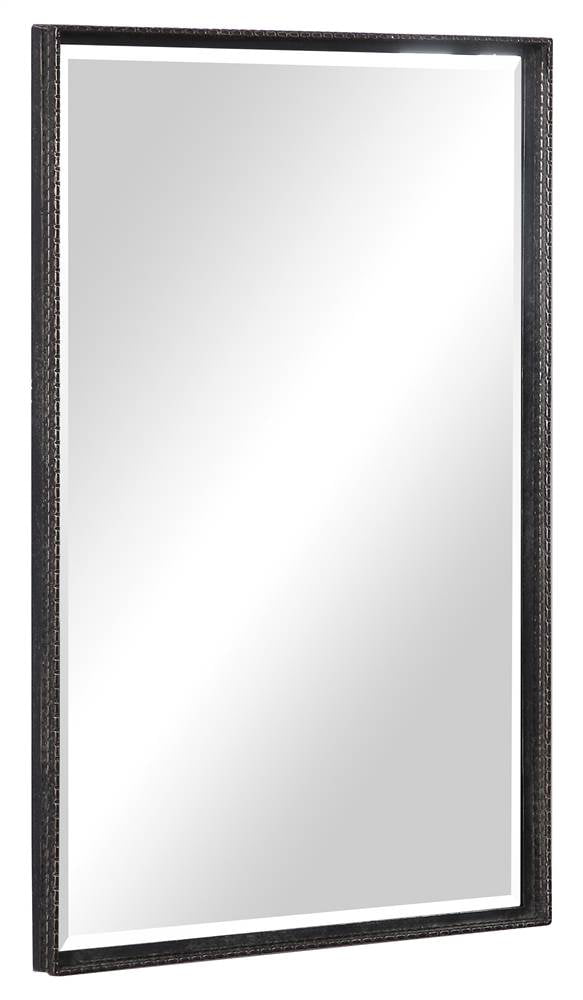 Callan Industrial Edge Rectangular Vanity Mirror in Rustic Bronze with Aged Gold