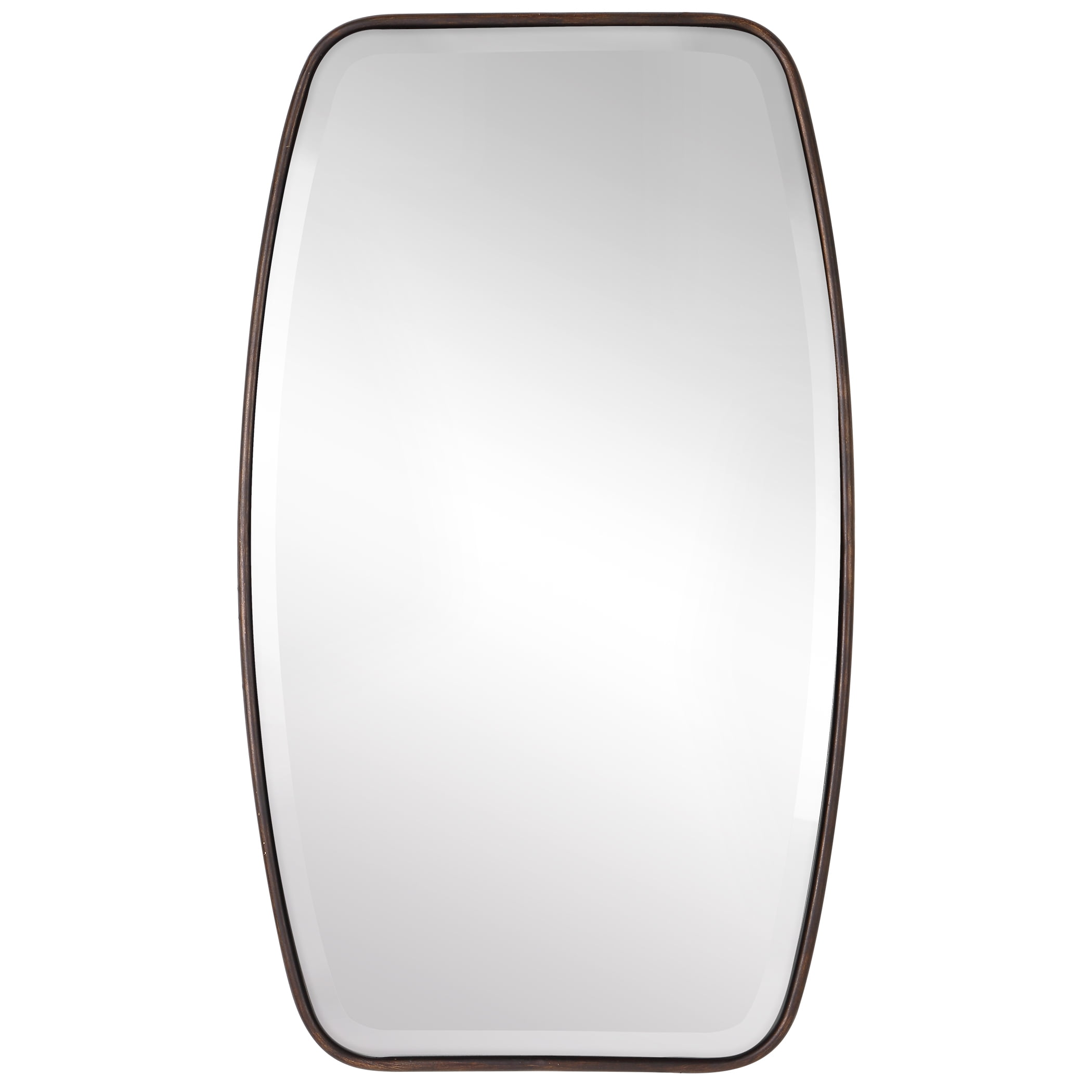 Dark Bronze Rectangular Beveled Wall Mirror