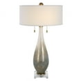 thumbnail image 1 of Uttermost Cardoni 2-Light Transitional Fabric & Glass Table Lamp in White/Bronze, 1 of 7