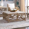 thumbnail image 1 of Uttermost Catali 40" Square Wood and Stone Top Coffee Table in Ivory/Oatmeal, 1 of 5