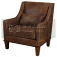 thumbnail image 1 of Uttermost Clay Transitional Wood Faux Leather and Foam Arm Chair in Brown, 1 of 2