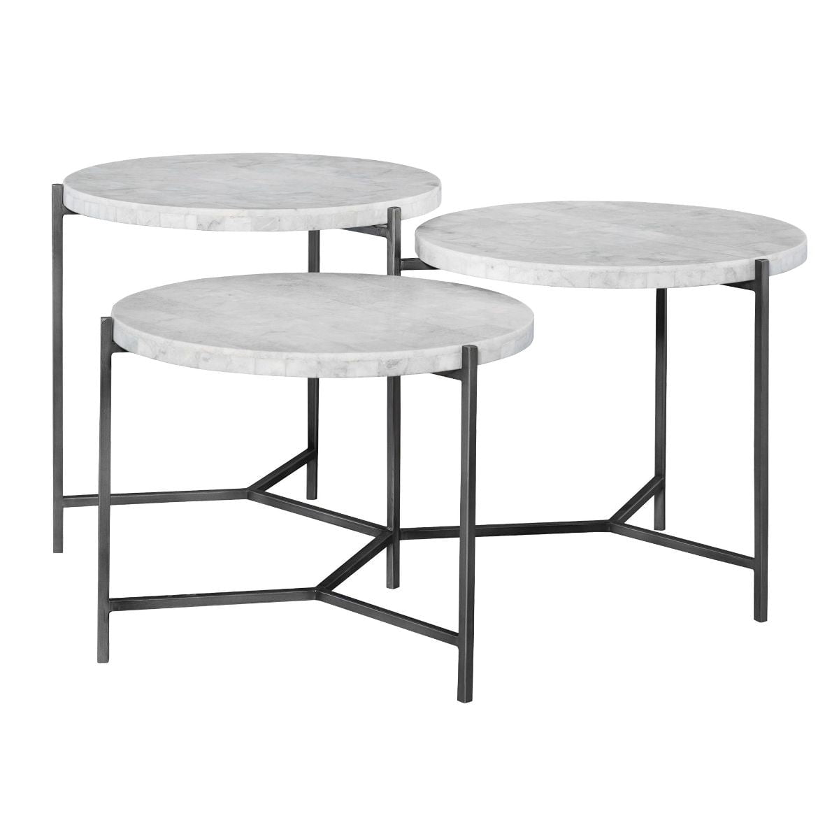 Uttermost Contarini Marble and Iron Tiered Coffee Table in White - Walmart.com