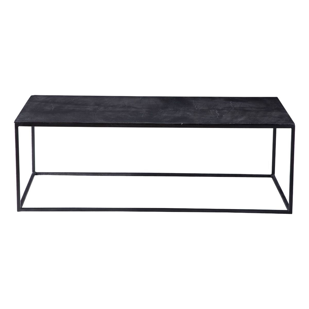 Coreene 48" Black Industrial Rectangular Metal Coffee Table