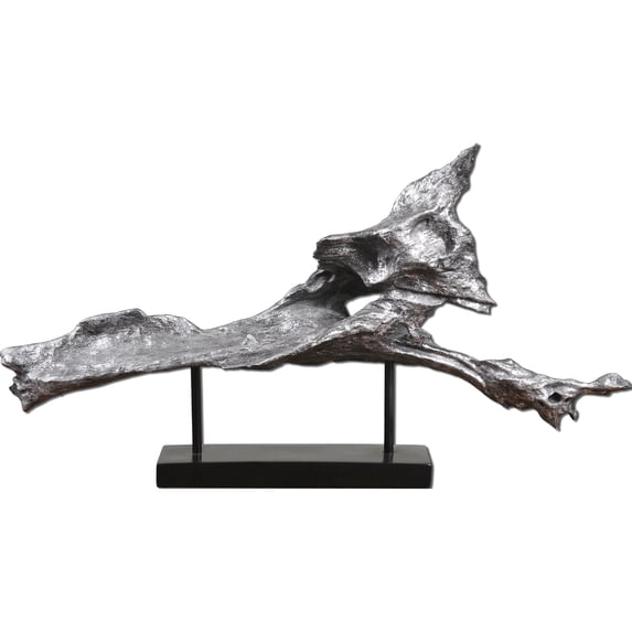 Uttermost Cosma Resin and Iron Metallic Sculpture in Silver/Nickel/Black