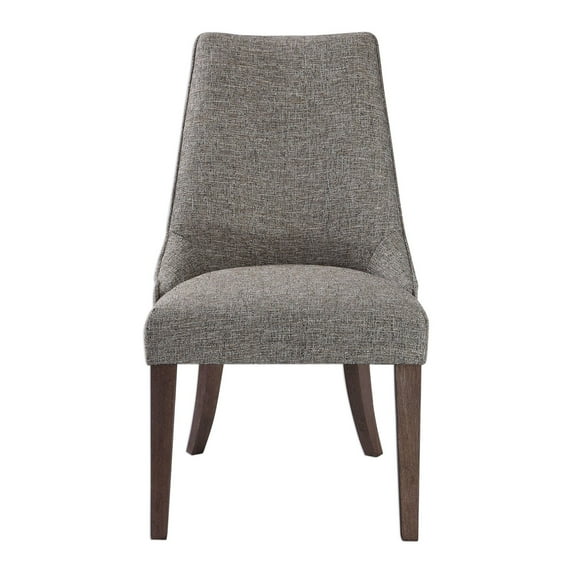 Uttermost Daxton Contemporary Wood and Fabric Armless Chair in Dark Walnut